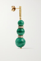 Thumbnail for your product : Mateo 14-karat Gold, Malachite And Diamond Earrings - One size