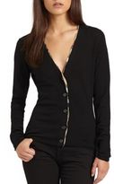 Thumbnail for your product : Burberry Merino Check-Trim Cardigan