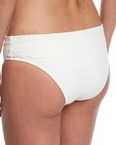Thumbnail for your product : Heidi Klein Ostuni Scalloped Fold-Over Swim Bottom, White