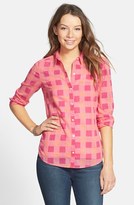 Thumbnail for your product : BP Print Cotton Gauze Shirt (Juniors)