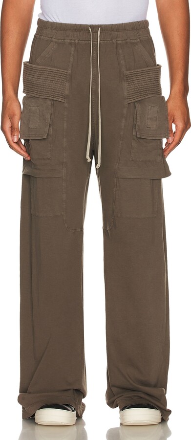 Rick Owens Creatch Cargo Drawstring Pants in Grey