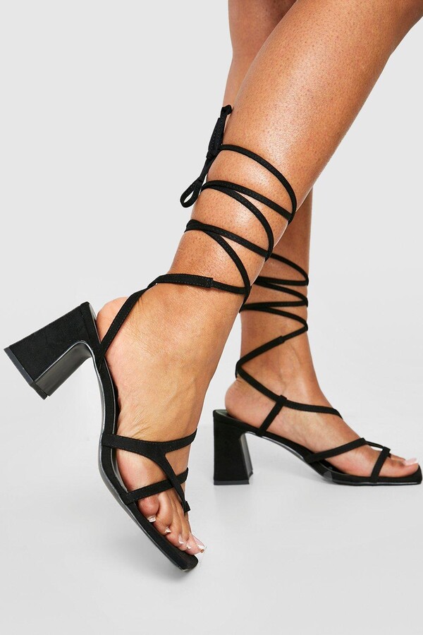 3 Inch Black Strappy Heels | ShopStyle UK