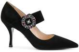 Thumbnail for your product : Prada Mary Jane brooch pumps