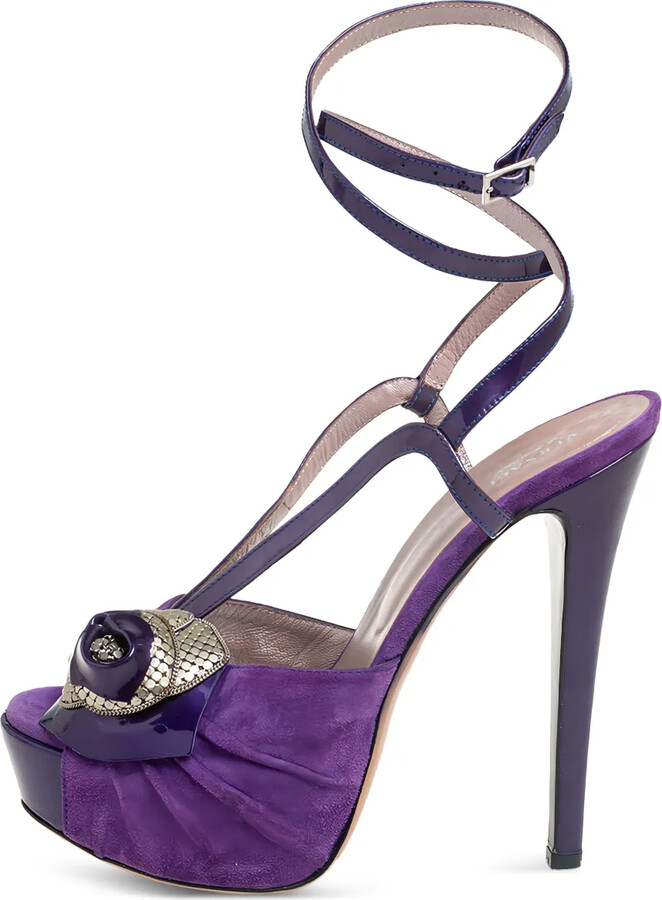 Versace Pre-Owned 140mm Ruffled Platform Sandals