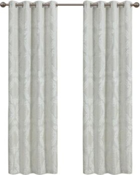 SunSmart Amelia Knitted Jacquard Paisley Total Blackout Grommet Top Curtain Panel