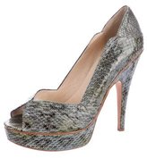 Thumbnail for your product : House Of Harlow Snakeskin Platform Pumps