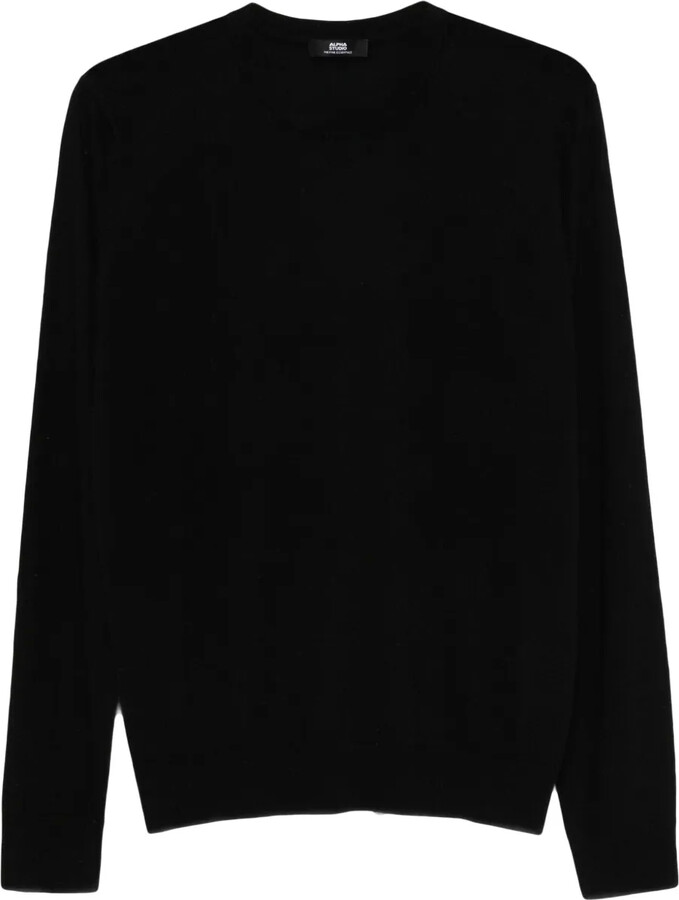 ALPHA STUDIO Round-Neck Long-Sleeve Sweater