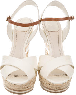 Christian Dior Patent Leather Platform Sandals