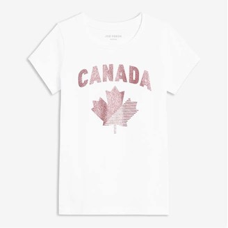 Joe Fresh Kid Girls' Canada Tee, White (Size M)