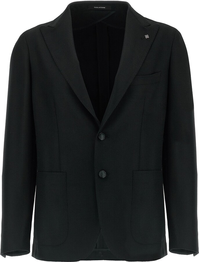 Tagliatore Micro Squares Blazer Black