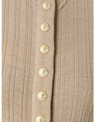 Balmain buttoned ribbed knit top