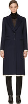 Thumbnail for your product : Alexander McQueen Navy Wool & Cashmere Coat