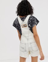 Thumbnail for your product : Cheap Monday organic cotton Chore denim dungaree shorts with distressing