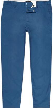 River Island Mens Blue slim fit ankle grazer chino trousers