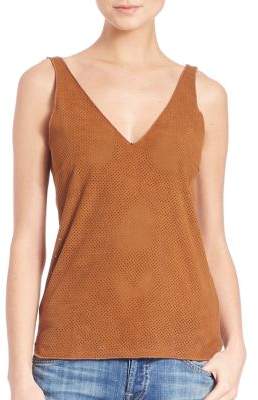 Majestic Filatures Perforated Suede-Front Tank