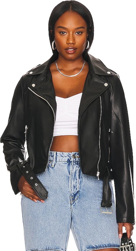 plus size studded moto jacket