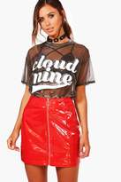 Thumbnail for your product : boohoo Petite Vinyl Zip Front Mini Skirt