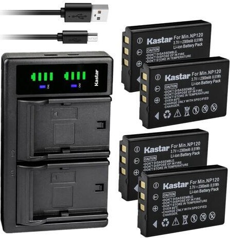 Kastar 4-Pack Battery and LTD2 USB Charger Compatible with EXFO XW-EX003 Battery, AXS-100, AXS-110, AXS-110 OTDR, FIP-400-D, FLS-600, FPM-600, FVA-600