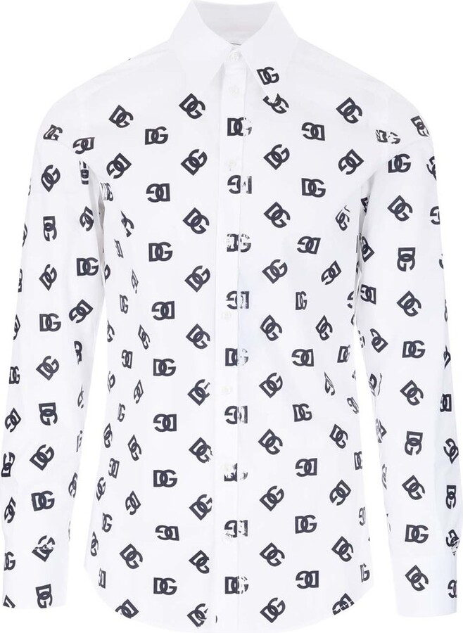 Dolce & Gabbana Logo-Printed Long-Sleeved Shirt - ShopStyle