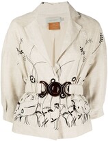 Thumbnail for your product : Silvia Tcherassi Gianna embroidered belted jacket