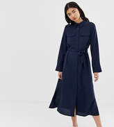 Thumbnail for your product : Monki utility midi shirt dress in navy