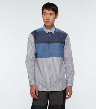 Comme des Garçons Shirt Long-sleeved cotton patchwork shirt