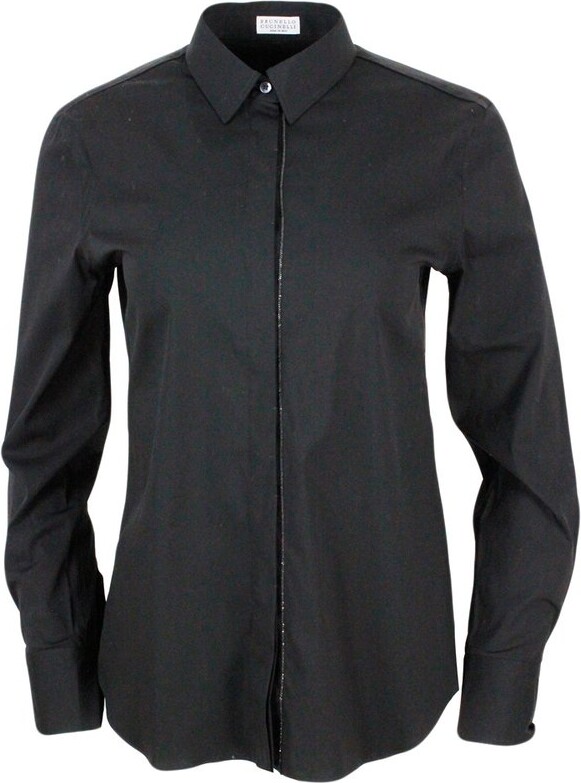 Brunello Cucinelli Monili Embellished Long-Sleeved Shirt