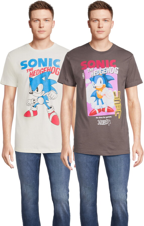 Sonic the Hedgehog Men's & Big Men's Graphic Tee Shirts, 2-Pack, S-3XL