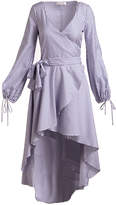 Thumbnail for your product : Caroline Constas Lena High-Low Long-Sleeve Striped Poplin Dress