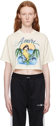 Amiri Off-White Cropped T-Shirt
