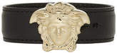 Thumbnail for your product : Versace Black and Gold Leather Medusa Bracelet