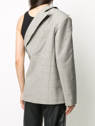 Loulou One Shoulder Checked Blazer
