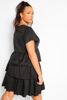 Thumbnail for your product : boohoo Plus Tiered Ruffle Smock Dress