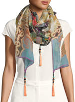 Thumbnail for your product : Etro Paisley-Floral Silk Scarf w/ Tassels