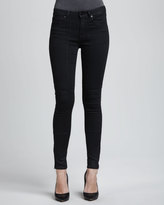 Thumbnail for your product : Vince D-ID Denim Sturgis Lustered Quilted-Knee Skinny Jeans