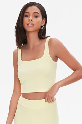 light yellow crop tank top