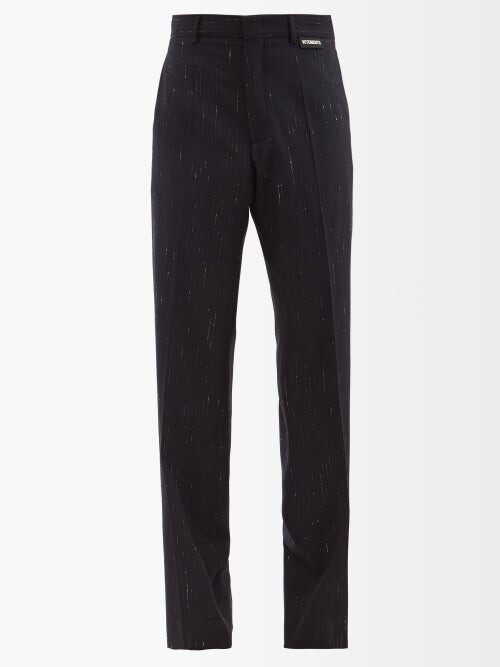 Navy Pinstripe Dress Pants | Shop the world's largest collection 