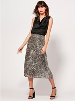 Thumbnail for your product : M&Co Sequin bias midi skirt