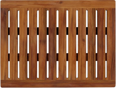 MCKINNON HOME FURNISHINGS, INC. 24X18 Inch Acacia Wood Bathroom Mat, Luxury Non-Slip Bathroom Mat, Suitable For Bathroom Bathtub Shower Spa Garden Home, Square Large Wooden Floor Mat
