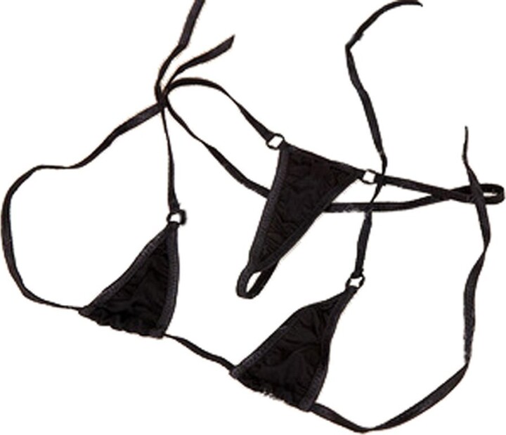 LinvMe Women's Extreme Sexy Hot Silk Micro Bikinis Set Mini Thong