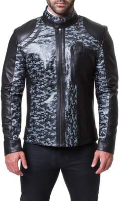 Maceoo Regular Fit Camo Leather Jacket