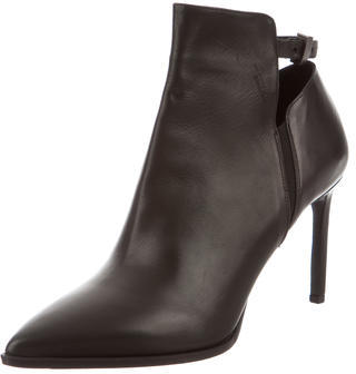 Vince Leather Pointed-Toe Booties
