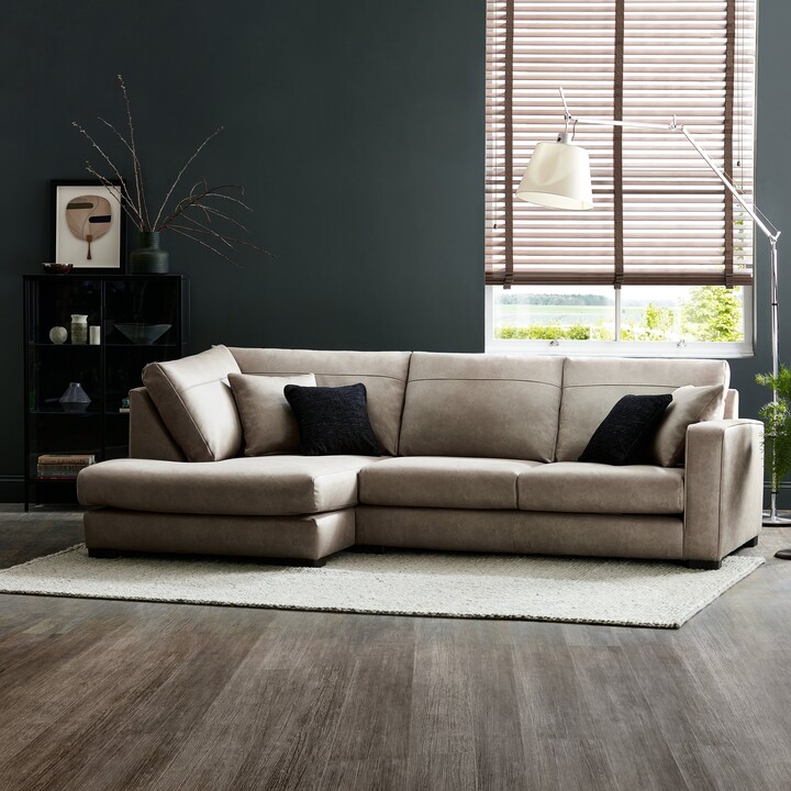 Dunelm Carson Antique Faux Leather Corner Sofa Brown ShopStyle