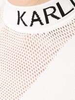Thumbnail for your product : Karl Lagerfeld Paris Pointelle knit logo top