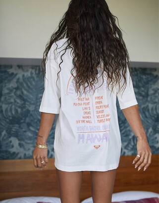 Roxy featuring Kelia Moniz Endless oversized t-shirt in white - ShopStyle