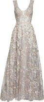 Thumbnail for your product : Mac Duggal Floral Embroidered V-Neck Gown