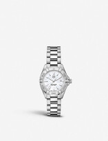 Thumbnail for your product : Tag Heuer WBD1411.BA0741 Aquaracer mother-of-pearl and steel watch
