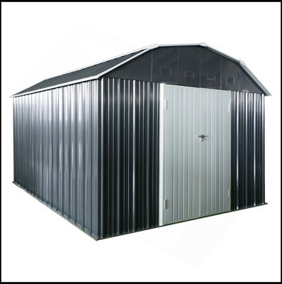 KUNMINGZHUHE 10 Ft X 12 Ft Outdoor Storage Shed With Arch Roof With Lockable Doors For Backyard Garden Patio Lawn