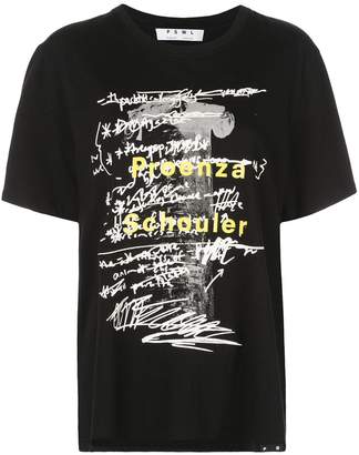 Proenza Schouler White Label PSWL column print short sleeve T-shirt