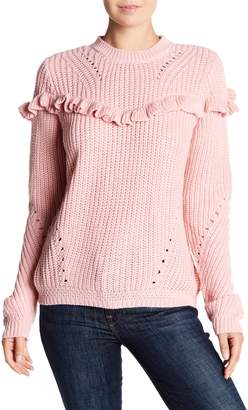 Cotton Emporium Ruffle Knit Pullover Sweater